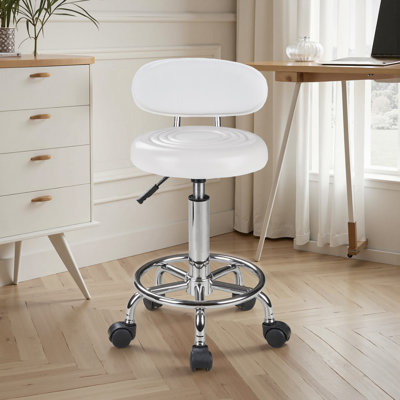 Tabouret pivotant rond en cuir de polyuréthane
