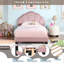 Upholstered Twin Size Platform Bed With Wooden Frame, Slatted Base, No Box Spring, And Adorable Shell Design Headboard