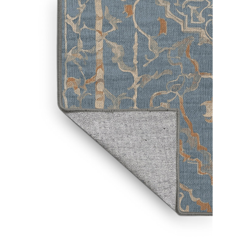 Machine Washable Gray Area Rug, Rectangle 4' x 6'