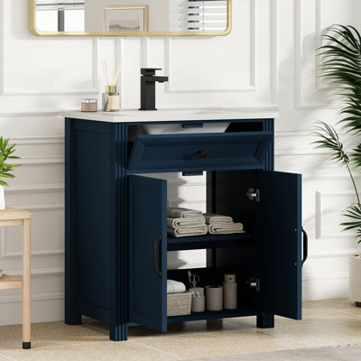 Single Bathroom Vanity with Ceramic Top