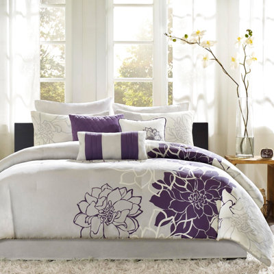 Printed Cotton Comforter 2 Shams Bedding Cotton Filling Embroidered Pillows