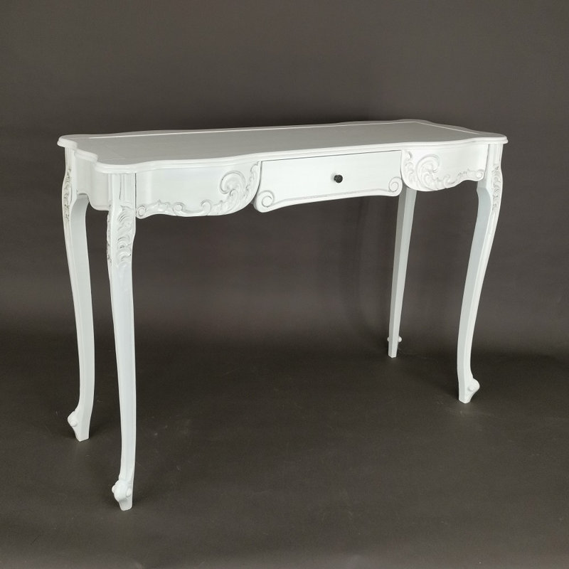 Console en bois massif 46 po Vine, Blanc