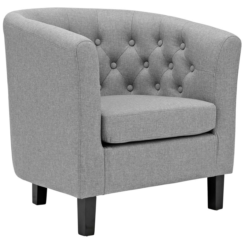 Modway Prospect Upholstered Armchair, Light Gray Velvet