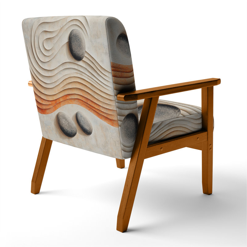 Upholstered Accent Chair, Brown Square Arms