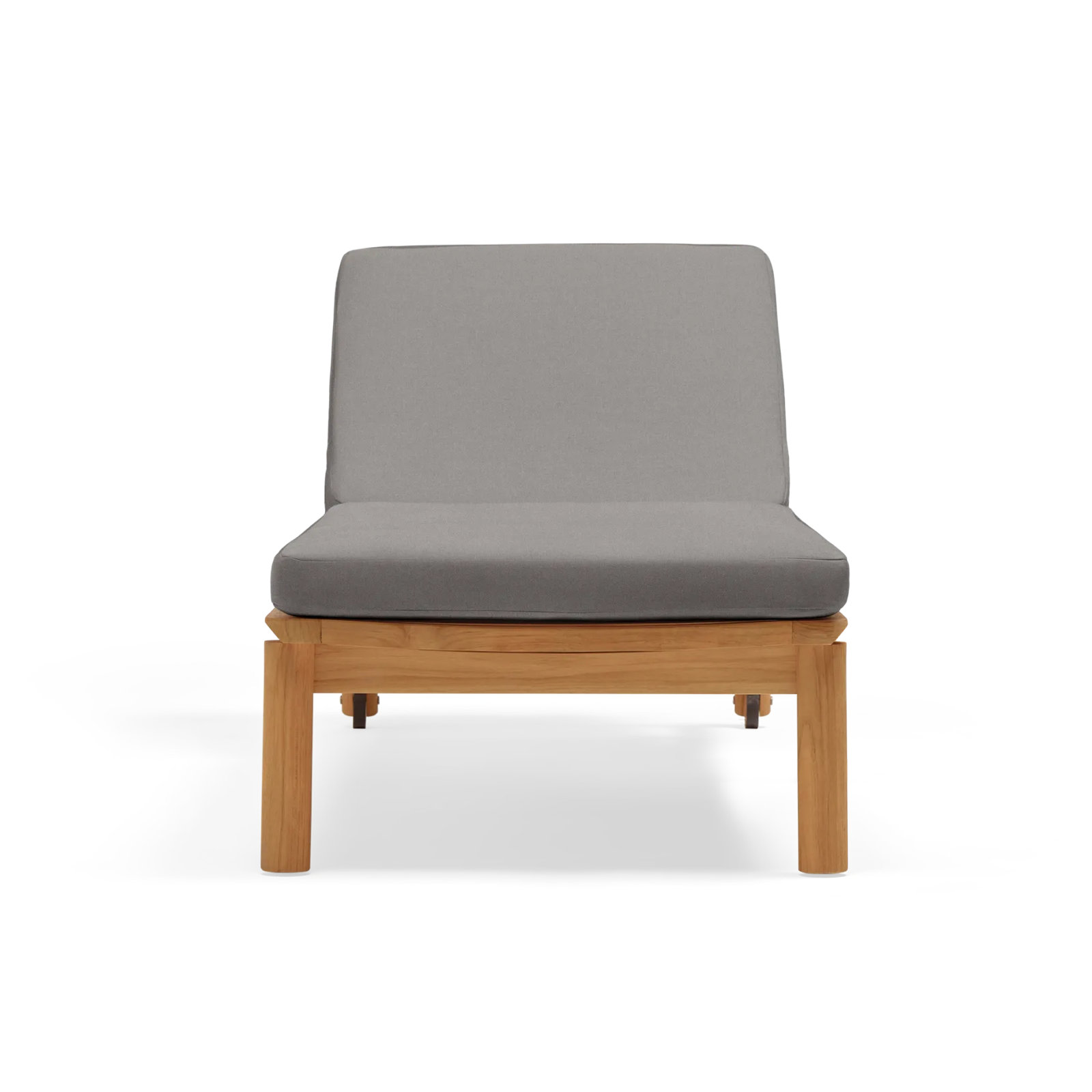Haven 27.5'' Outdoor Teak Chaise Lounge, Sunbrella Greystone