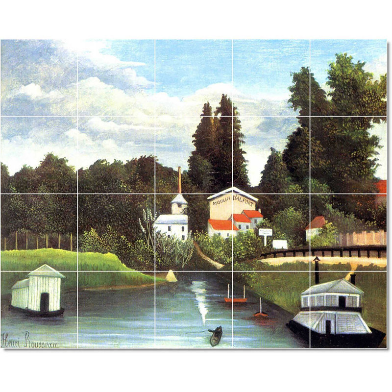 Carreau de peinture murale 40 po x 32 po 8 po x 8 po, Affiche Jean-jacques rousseau W23086
