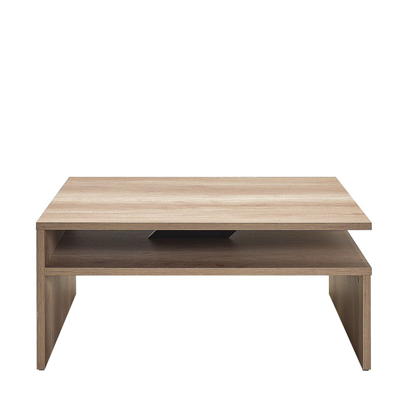 Light Walnut Coffee Table with Additional Storage, 35.4 x 16.5 x 35.4 inches | 100% Melamine Coated Particle Board, Modern Design | Perfect for Living Room, Stylish & Functional Furniture Solution
