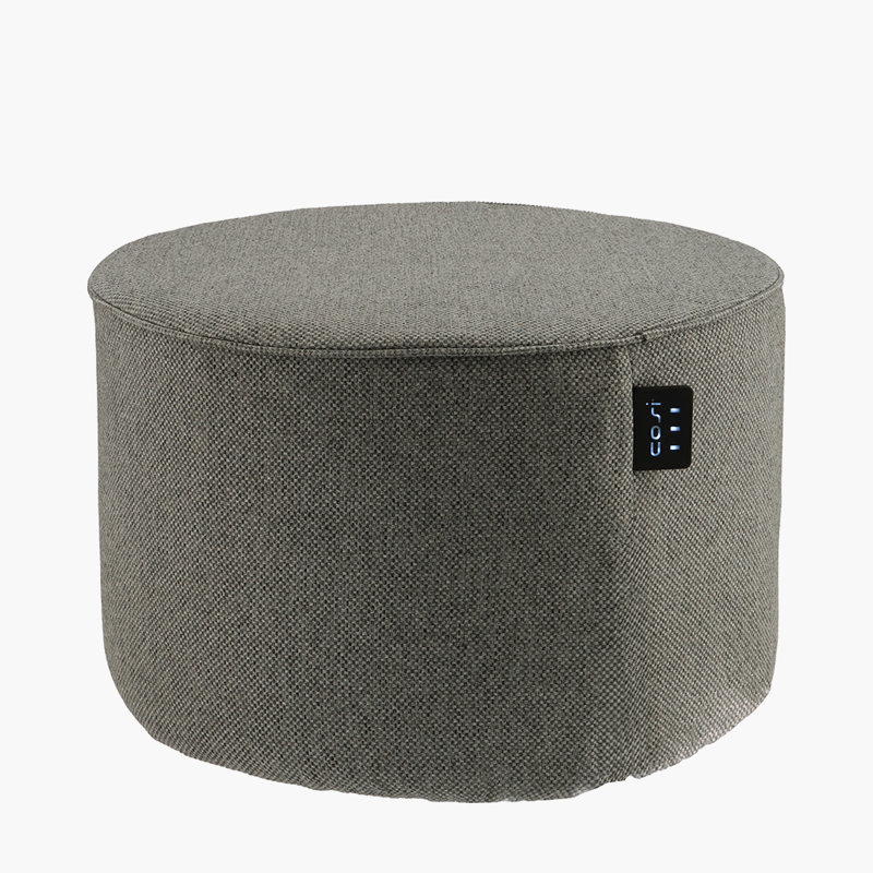 Cosipouf 60cm Wide Round Chevron Pouffe Ottoman, Grey