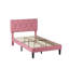 Structure de lit plateforme tapissier en velours rose avec tête de lit capitonnée en losange rose, aucun sommier tapissier requis-205811838-203563396