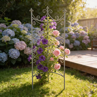 Clôture de jardin en fer Sungmor, jolis panneaux décoratifs de style rustique vert rétro pour la cour extérieure et la bordure du sentier