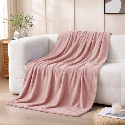 Couverture polaire en fausse fourrure de vison de luxe - peluche douce et réversible pour lit et canapé