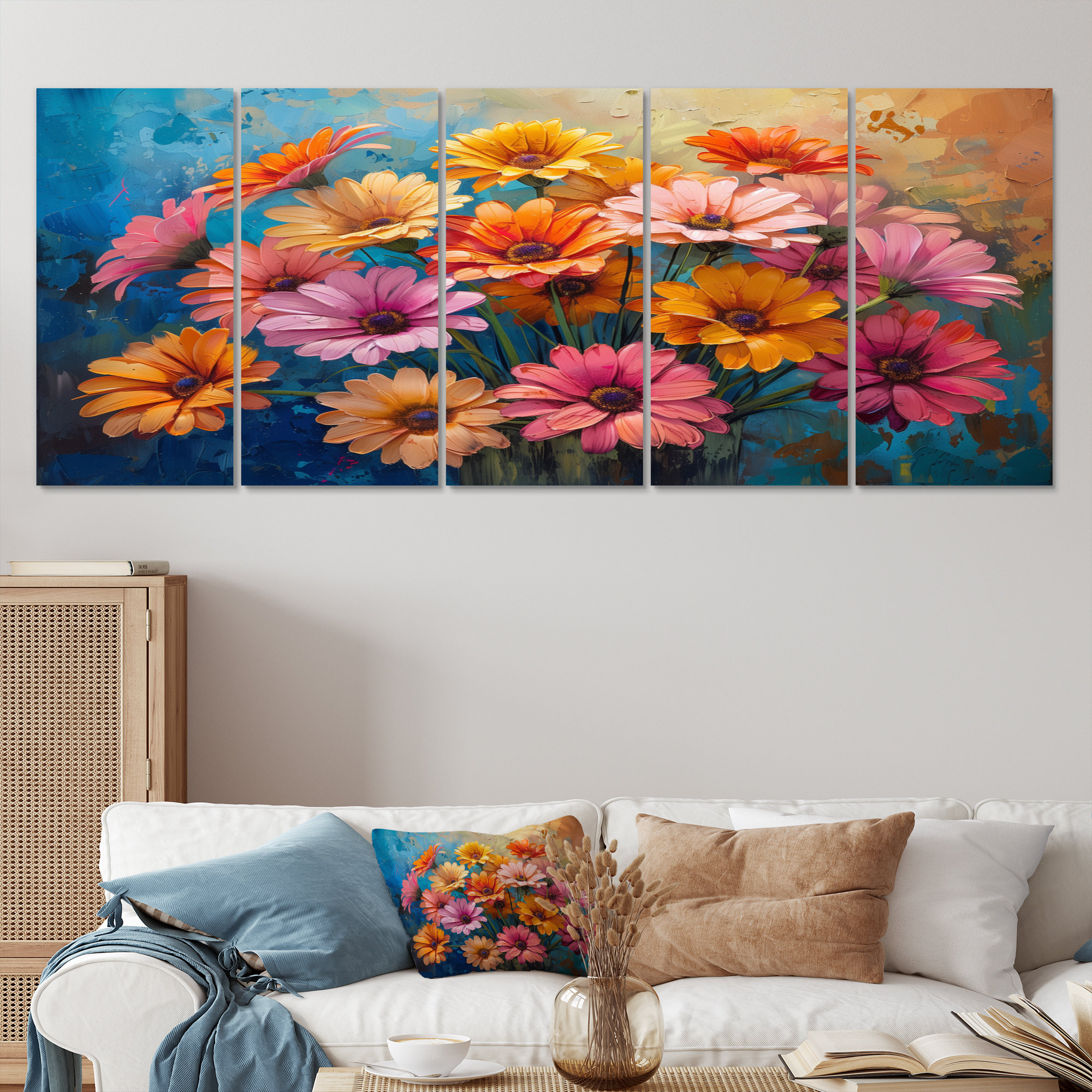 Lark Manor™ Vibrant Bloom Of Multicolor Daisies Flowers I - Daisies ...