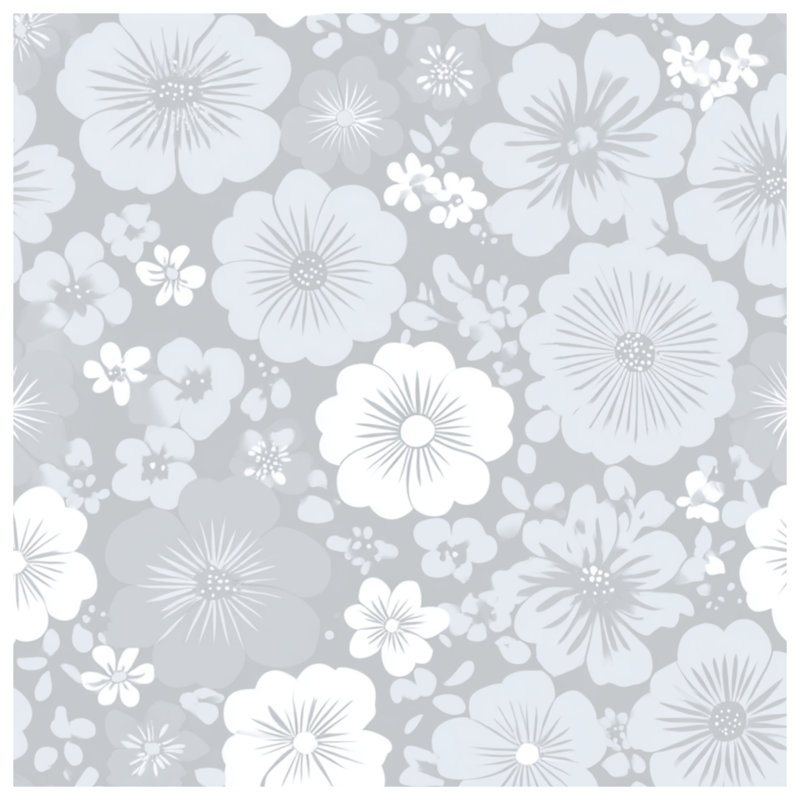 Couvre-lit matelassé gris à motif floral toutes tailles, Double