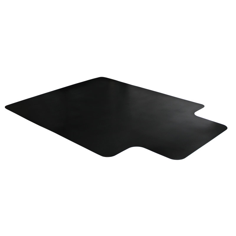 Tapis de chaise à rebord en vinyle noir pour plancher dur Advantagemat® - 45 po x 53 po, Inclus, 45 po x 53 po