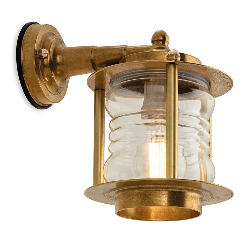 Brass 16cm H Outdoor Wall Lantern