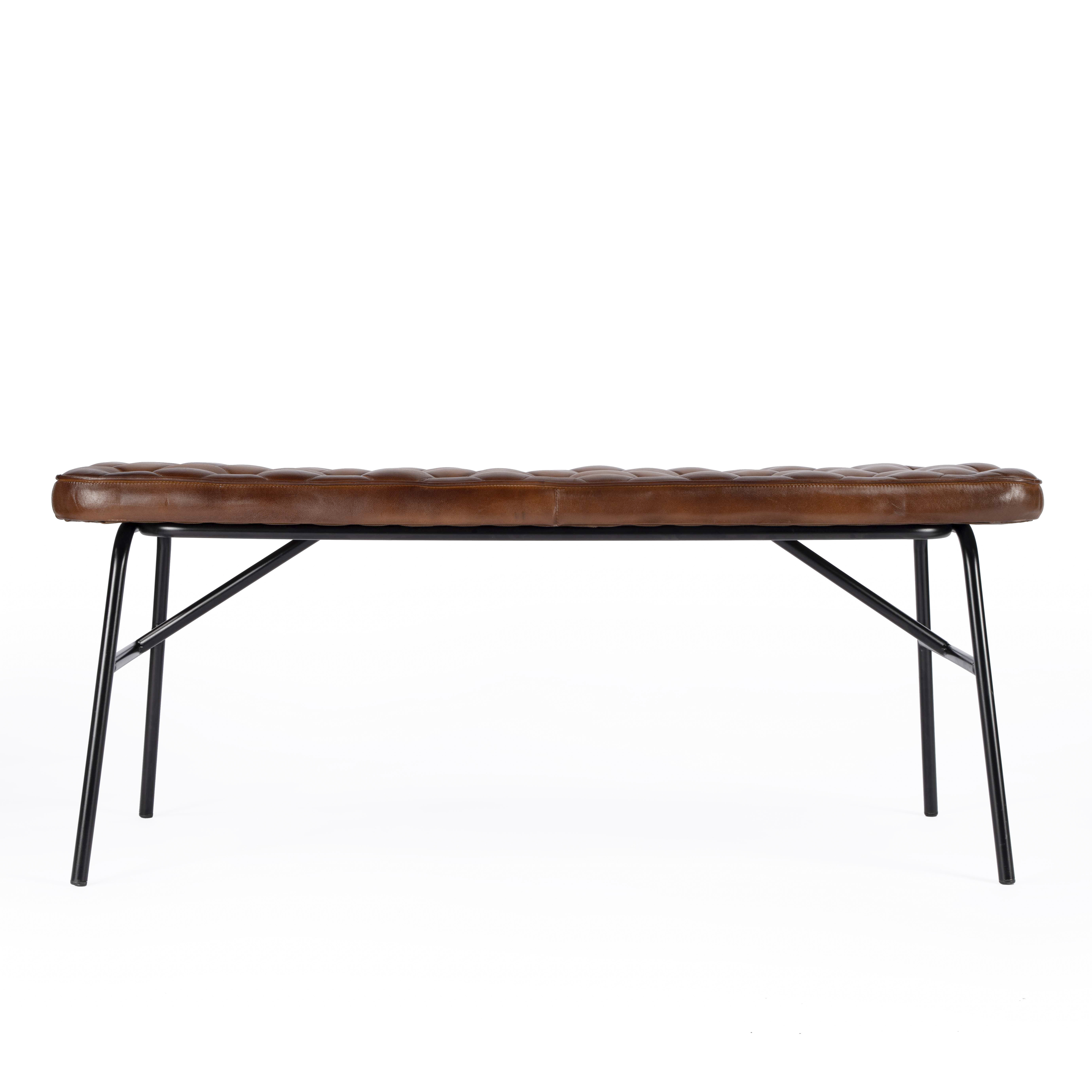 Lorilee genuine deals leather bench