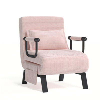 21.6" Convertible Chair Bed Sleeper With 5-Position Adjustable Backrest & Pillow
