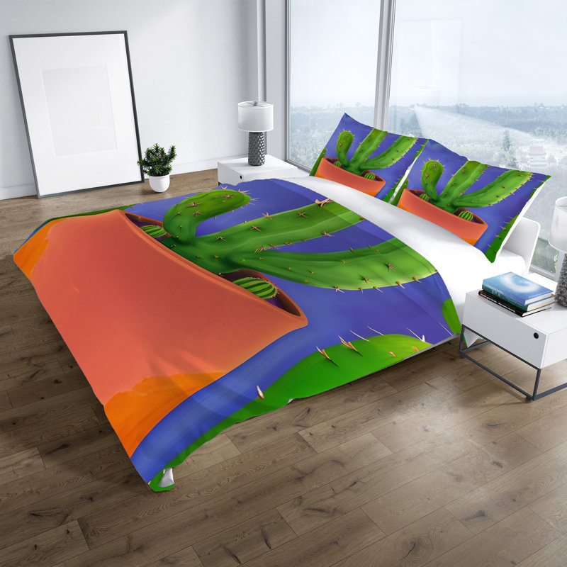 Polyester Floral Duvet Cover, King Duvet Cover + 2 King Shams