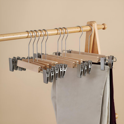 Cintres de jupe de pantalons en bois massif - Solution robuste sans plis pour la maison