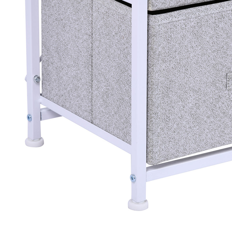 Commode de rangement 4 tiroirs Abing, Blanc