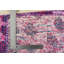 Tapis mauve en soie noué à la main de conception unique 5 pi 8 po x 7 pi 11 po Gabrionna