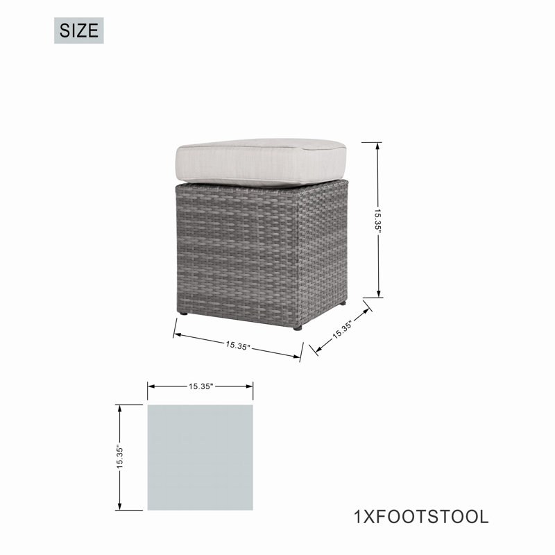 Repose-pieds 2 pièces avec coussins Kirkland, Beige