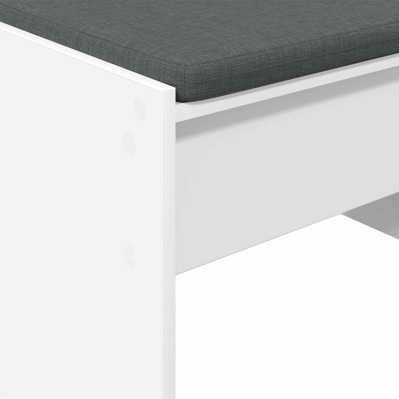 Bench, 40cm H x 63cm W x 38cm D, White