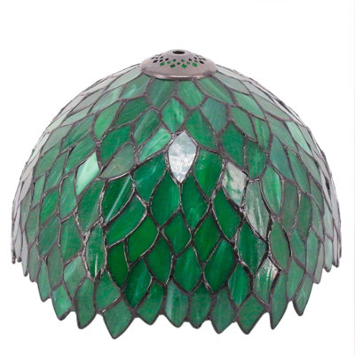 Remplacement de l'abat-jour Tiffany W12H6 en verre coloré de style Wisteria pour lampes de table Luminaire suspendu pour plafond Amant de salon Salon Chambre Bureau Bar Table de chevet Table de chevet
