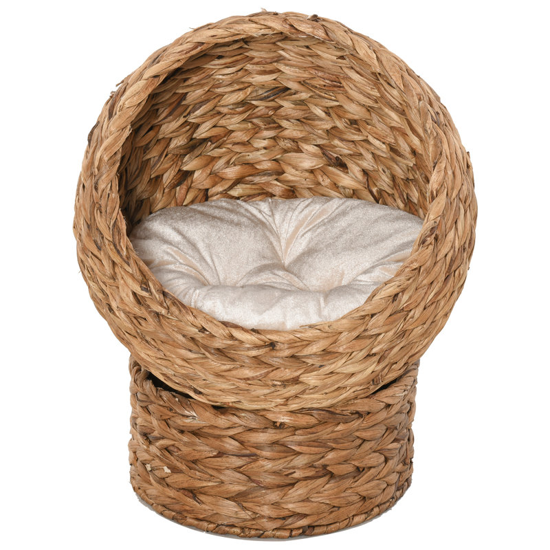Lit rond pour chat Esperanza, H 23,5 po x l 19,75 po x P 16,5 po, Marron clair