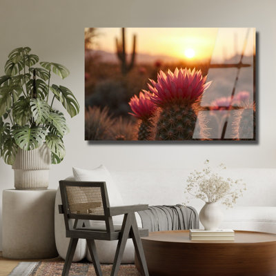 Art mural en forme de fleur de cactus