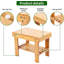 Tabouret en bambou avec tablette de rangement, structure renforcée par vis, pattes antidérapantes, montage rapide