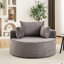 Velours côtelé gris, fauteuil moelleux à 1 place, canapé-lit de 50 po et coussin cylindrique, aucun assemblage requis
