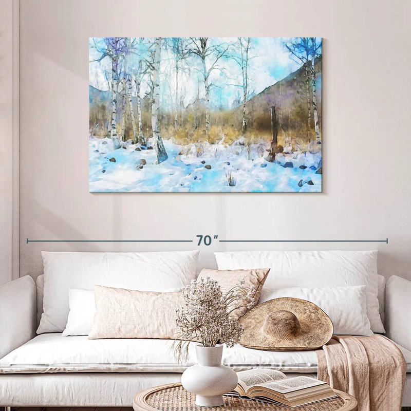 Harnek, arbres blancs d'hiver, H 30 po x l 45 po