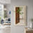 Light Coffee LED Wall Decor with Hydroponic Vase, Rabbit Accent, and Layered Botanical Design