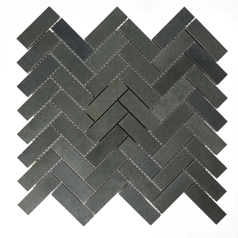 Highland 1" x 3" Basalt Chevron Mosaic Wall & Floor Tile