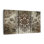 Ensemble de 3 pièces mandala sur bois brun sur toile