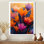 Orange orange, coucher de soleil, symphonie d'oiseaux du paradis - impression d'art mural oiseaux du paradis