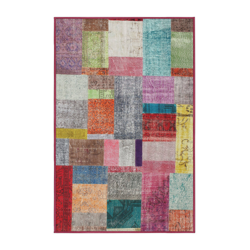 Tapis gris/beige/brun contemporain, Rectangle 5 pi x 7 pi