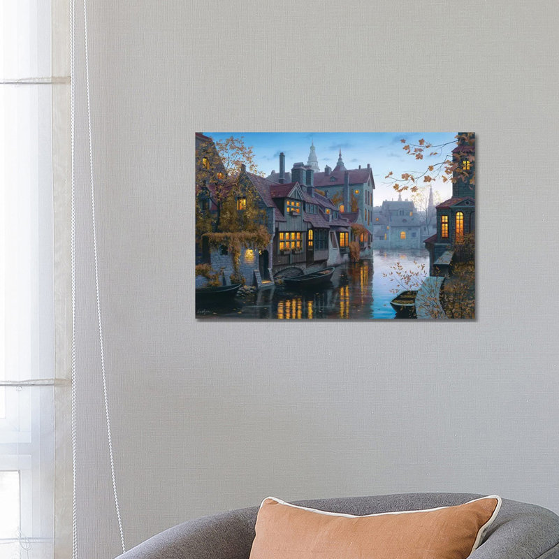 Autumn In Brugges by Evgeny Lushpin - Wrapped Canvas Gallery-Wrapped Canvas Giclée, 66.04 cm H x 45.72 cm W x 1.91 cm D