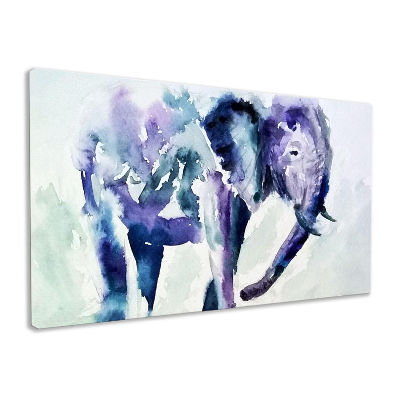 Colourful African Elephant - Wrapped Canvas Print, 31cm H x 51cm W