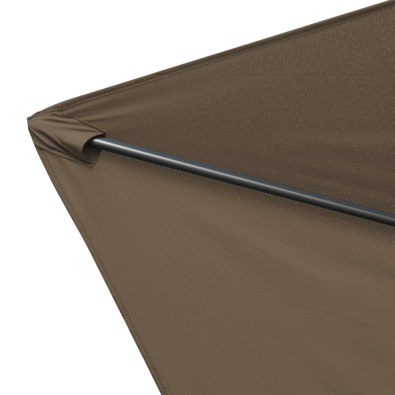 2.7M Round Patio Crank Tilt Umbrella Outdoor Garden Parasol with Base, Taupe