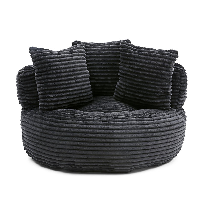 Boneless Lazy Sofa Lounge Floor Sofa, Black