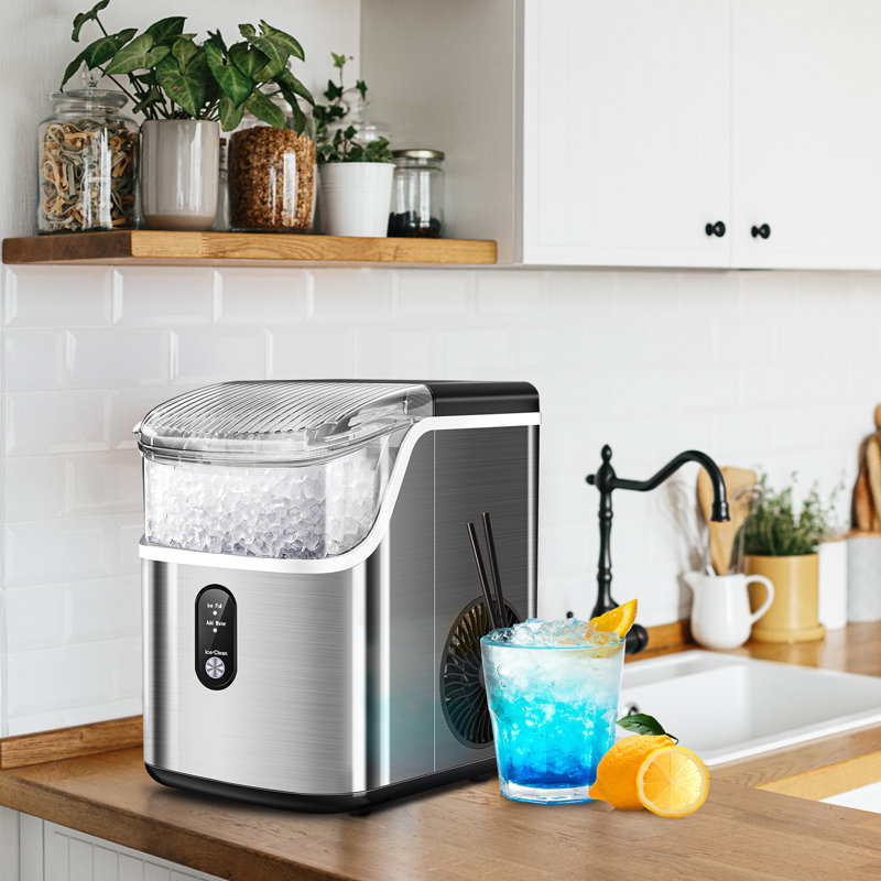 Havato 34lbs/Day Nugget Ice Maker Countertop - Chewable Pebble Ice, One-Click Operation, Self-Cleaning, Home/Kitchen/Office