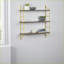 Modern 3-Tier Wall Shelf | Walnut Brown &amp; Lemon Yellow | Wall-Mounted | Walnut | Open Back