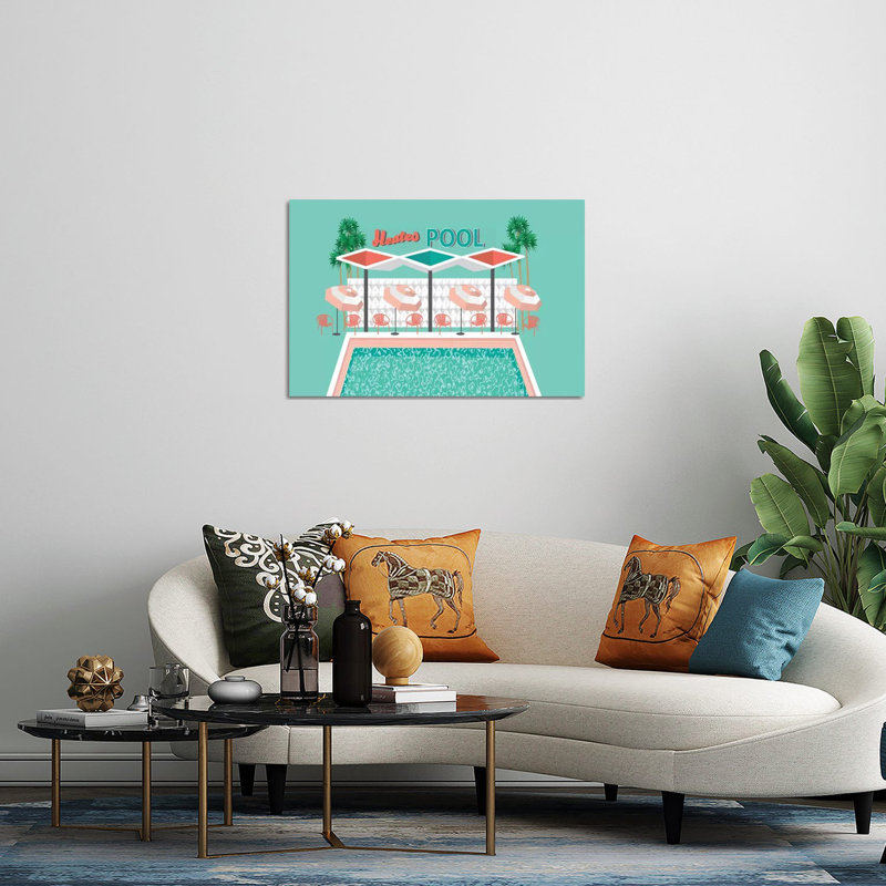 «Vintage Pool» par Jen Bucheli, impression sans cadre, H 24 po x l 32 po x P 0,25 po