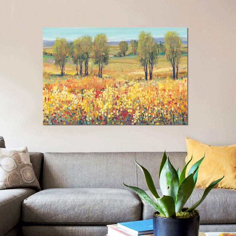 «Golden Fields I», reproduction de photo sur toile, H 26 po x l 40 po x P 1,5 po, Toile tendue, Pas de tapis