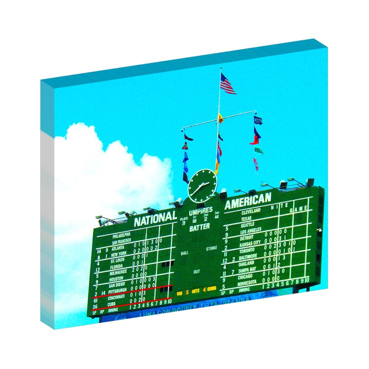 Chicago Cubs Wrigley Field Scoreboard Wood Sign
