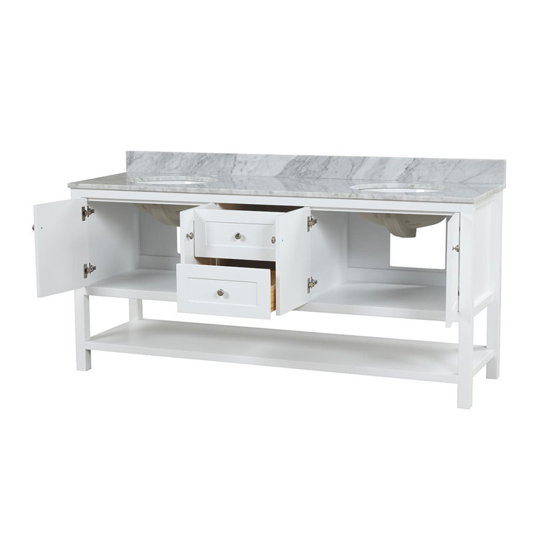 Ensemble de meuble-lavabo double 72 "Bristol, Blanc