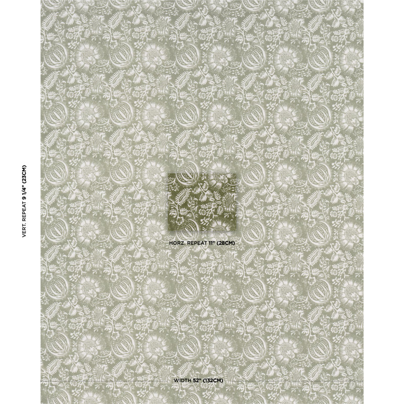 Pomegranate Print Fabric, Olive