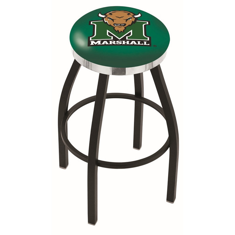 Tabouret de comptoir pivotant de 25 po NCAA, Chrome, Université Marshall